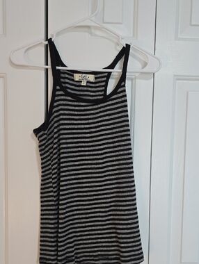 lei Black & Gray Striped Racerback Tank